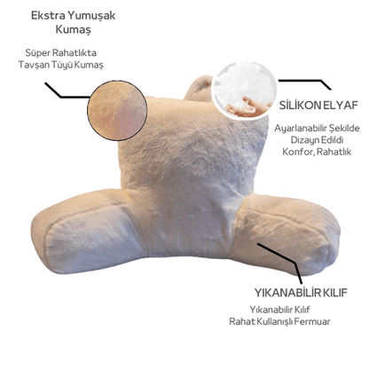 Bel Destek Yastığı Tavşan Tüyü Beyaz - ESTE DECOR